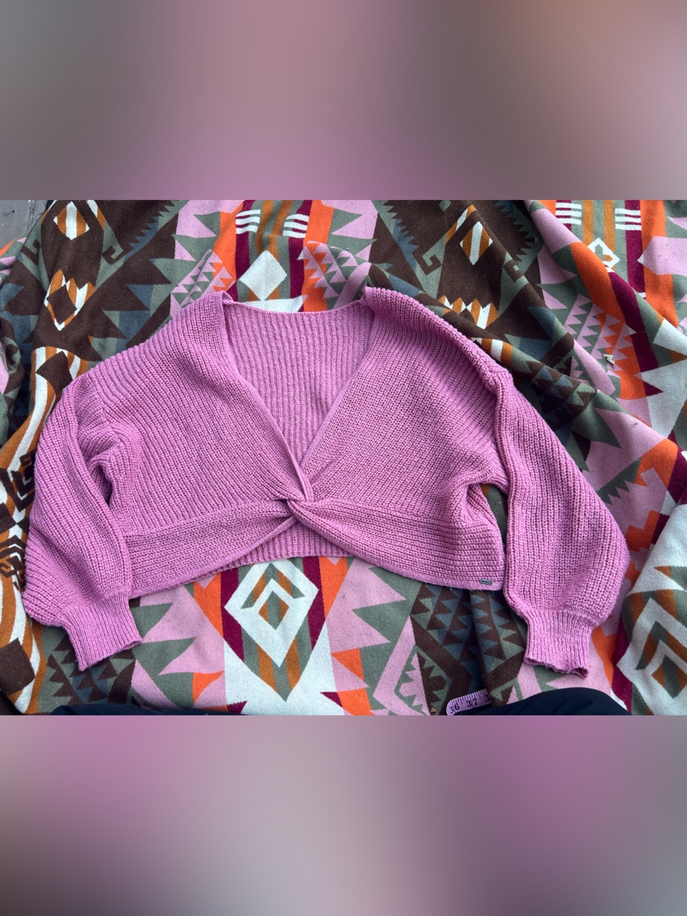 O'Neill Lilac Off-the-Shoulder Twist-Knit Sweater